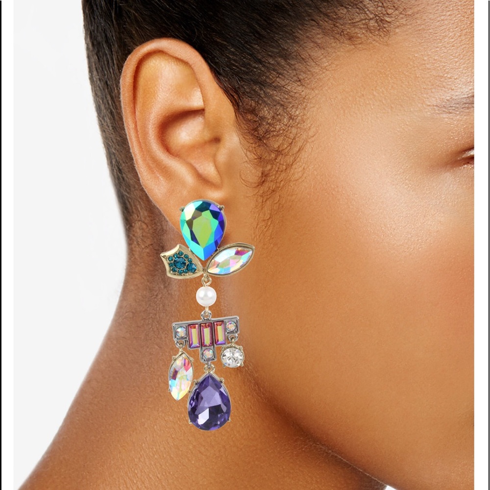 Betsey Johnson Mismatch Crystal Tiger earrings